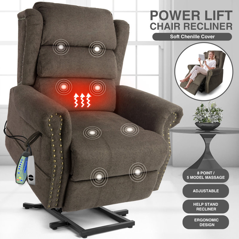 Fauteuil inclinable Dilys, Chenille brun