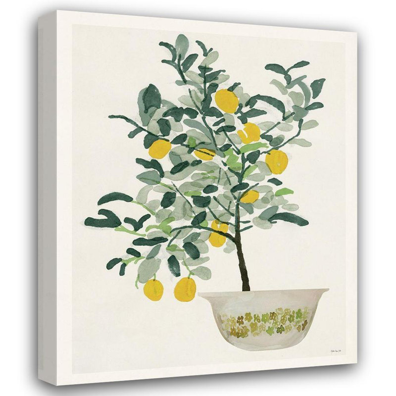 Toile tendue avec châssis Lark Manor ™ Stellar Design Studio: Lemon Tree II, H 34 po x l 28 po