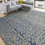 Wool Damask Area Rug in Blue-70393152