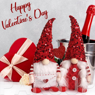 2 pièces de gnomes en peluche faits à la main pour la Saint-Valentin