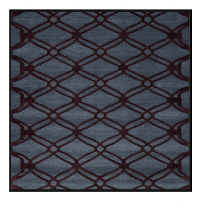 Tapis gris en treillis lavable à la machine