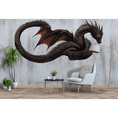 Dragon Wall Decal – Fantasy Dragon Wall Art, Kids Room Wall Sticker, Mythical Dragon Nursery & Bedroom Decor 303Mv