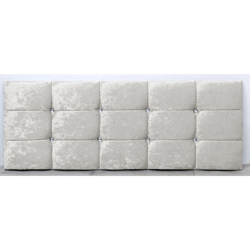Dye Upholstered Velvet Headboard, White, Super King (6')