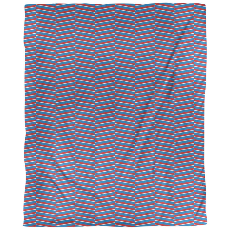 Tissu en rupture de fête, Lin naturel paloma, L 54 po x l 36 po, Rouge / Bleu