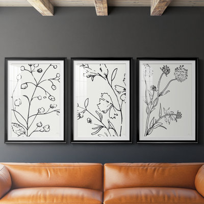 Botanical Sketch I  -Custom Framed  Premium Print W Matt - 3 Pieces