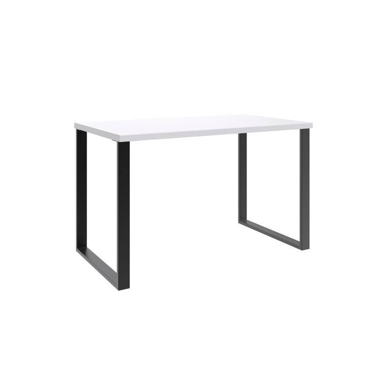 Nadica Metal Base Writing Desk, White, 75cm H x 120cm W x 70cm D
