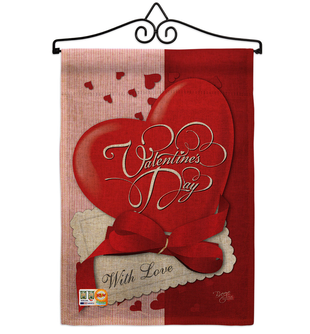 Double Sided 18.5'' H x 13'' W Polyester Valentine's Day Garden Flag Breeze Decor