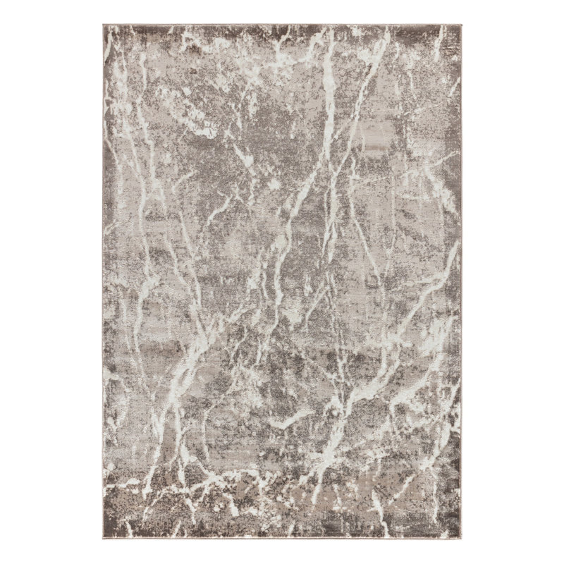 Studebaker Collection Brown Contemporary Area Rug, Rectangle 5'2" x 7'5"
