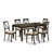 7 Piece Dining Set Consist of a Rectangle Dining Table with Butterfly Leaf and 6 Linen Fabric Kitchen Room Chairs, Cappuccino-520045577-529062994-529062995
