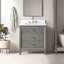Meuble-lavabo autoportant à simple cuve 30 po avec plateau en marbre Caldwell-107663169-107663151-107663165