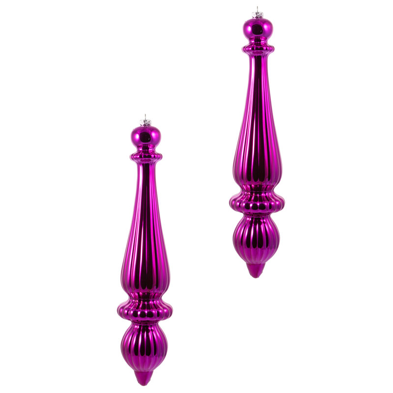 Ornement de Noël en forme de goutte 14 po UV, Fuchsia brillant