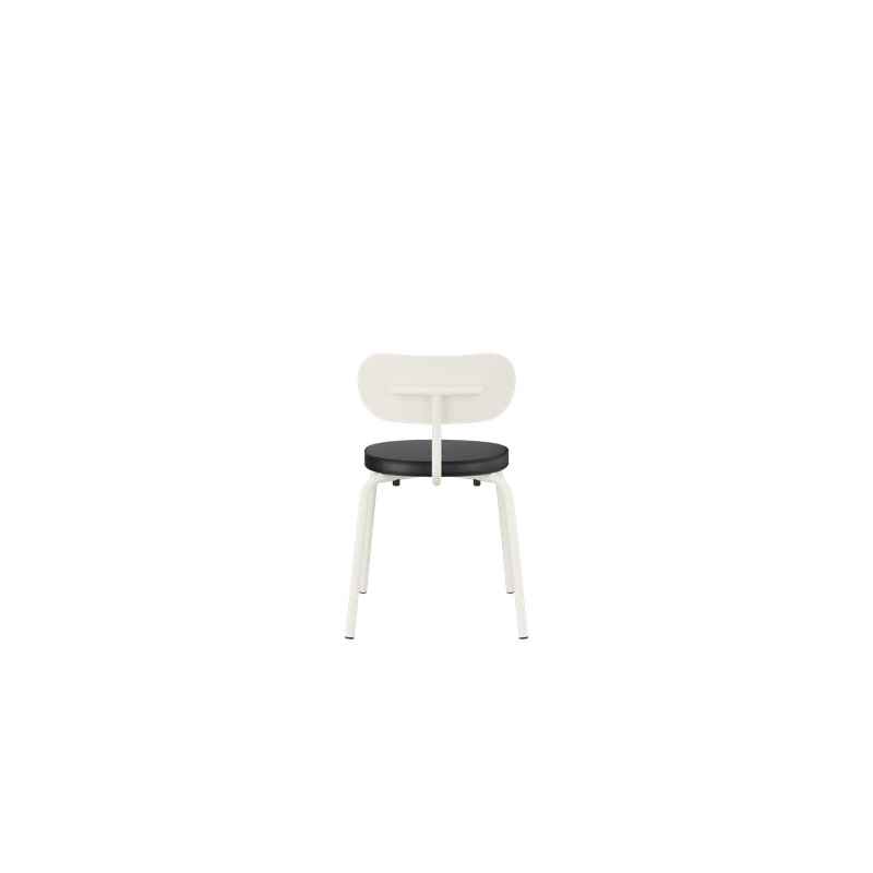 Chaise d'appoint en métal Khylia, Siège noir / base blanc pur