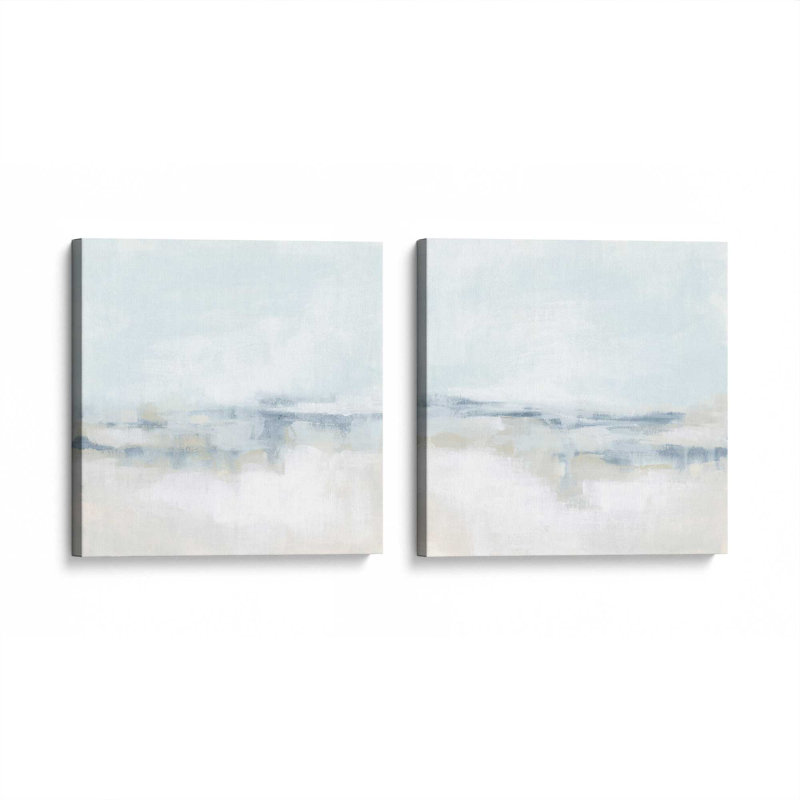 Ensemble de 2 nuances de rivage nuageux, Toile tendue, H 16 po x l 32 po x P 1,25 po