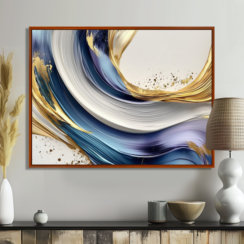 Rasch - Abstract Wall Art, H 34 po x l 44 po, Cadre flottant, Brun