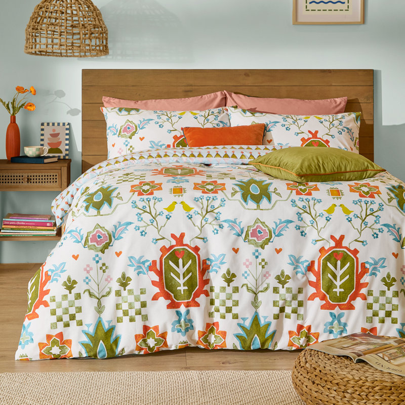 Dilara Geometric Duvet Cover Set with Pillowcases Included, Super King Duvet Cover Set + 2 StandardPillowcases