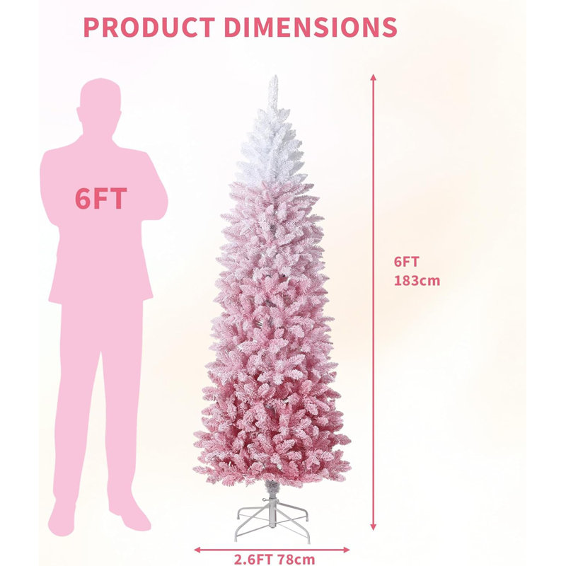 Lighted Artificial Christmas Tree, 6' H