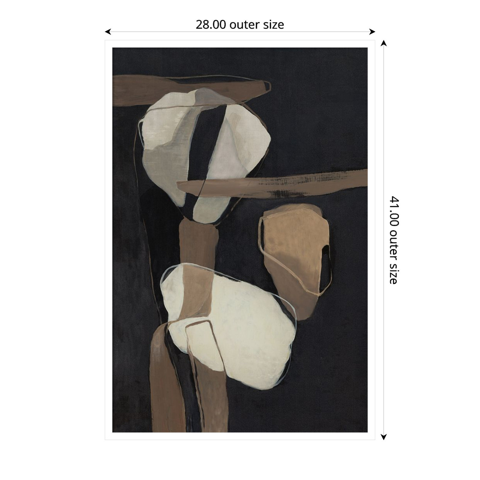 All Attached Print by Jacob q, White, 41" H x 28" W