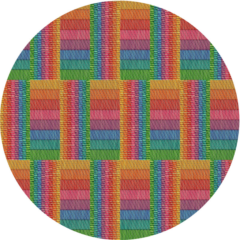 Geometric Indoor Rug, Round 6'