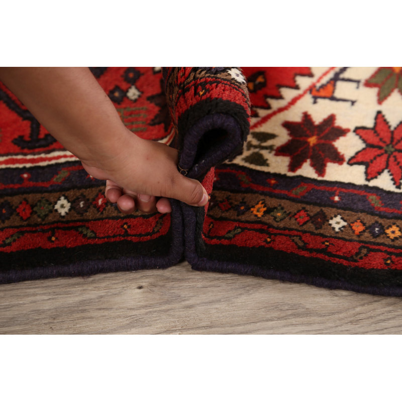 One-of-a-Kind 3'4" X 4'11" New Age Wool Area Rug in Red