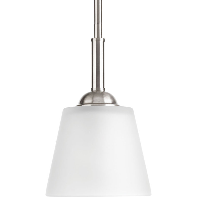 Luminaire suspendu conique à 1 lumière Alverce, Nickel brossé
