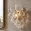 Applique murale sphérique en verre texturé 1 lumière moderne l 14 po avec finition laiton, base ampoule G9