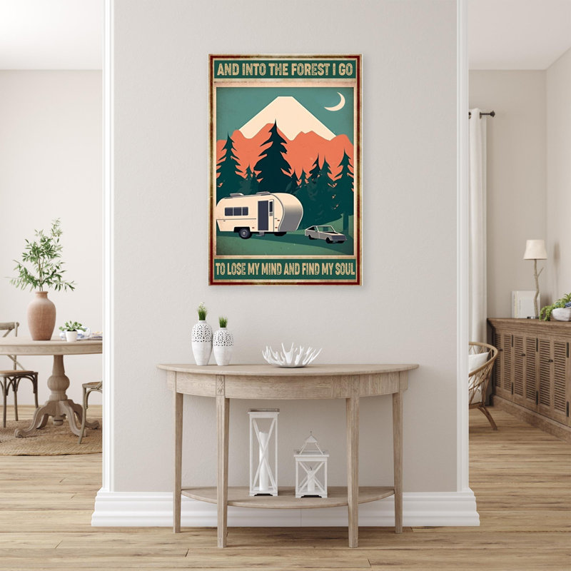 Arath Camping And Into The Forest I Go - 1 pièce, impression d'art graphique rectangulaire sur toile tendue