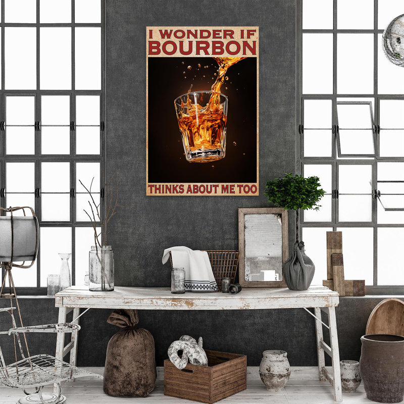 «I Wonder If Bourbon 1 - 1 pièce», H 20 po x l 16 po x P 1,25 po