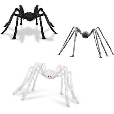 3 Pack 5 FT Halloween Spider Decorations, Scary Giant Spider Halloween Decorations Ideal for Outdoor Indoor, Haunted House Decor