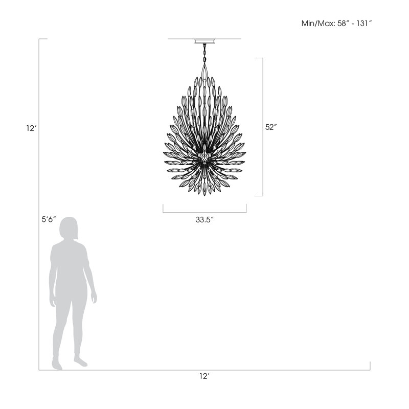 Lily Buds 12 - Light Sputnik Sphere Chandelier, Gold