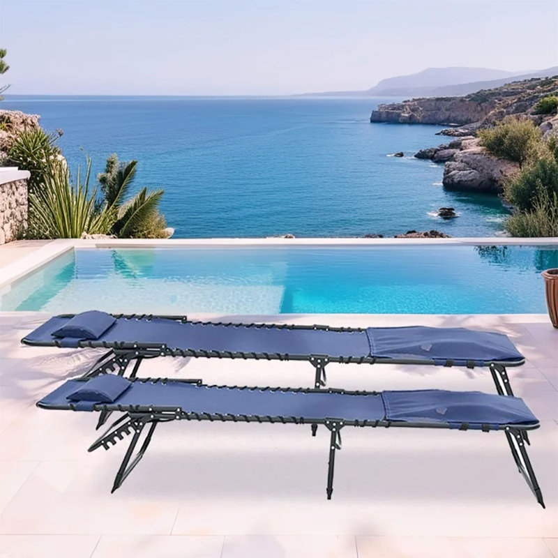 Chaise longue d'extérieur en acier