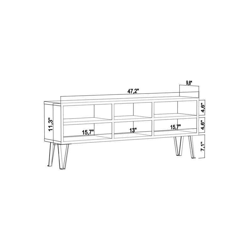 Meuble télé pour téléviseur de 50 po ou moins Chaytan, Blanc / anthracite