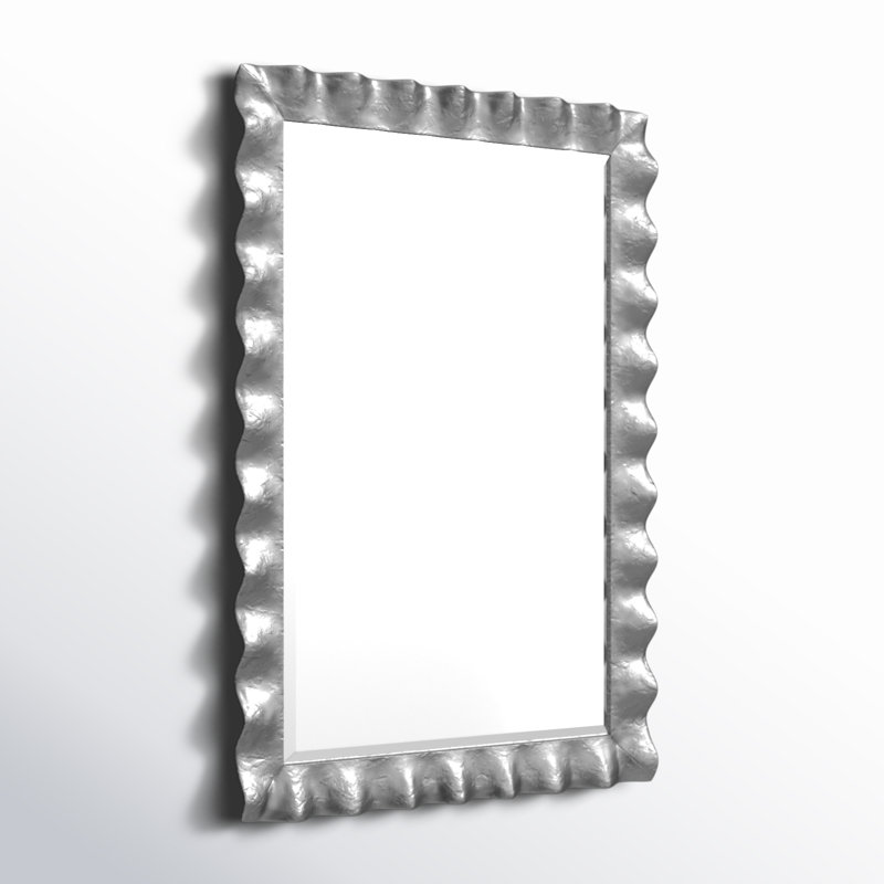 Edith Metal Scalloped Wall Mirror, Silver Leaf