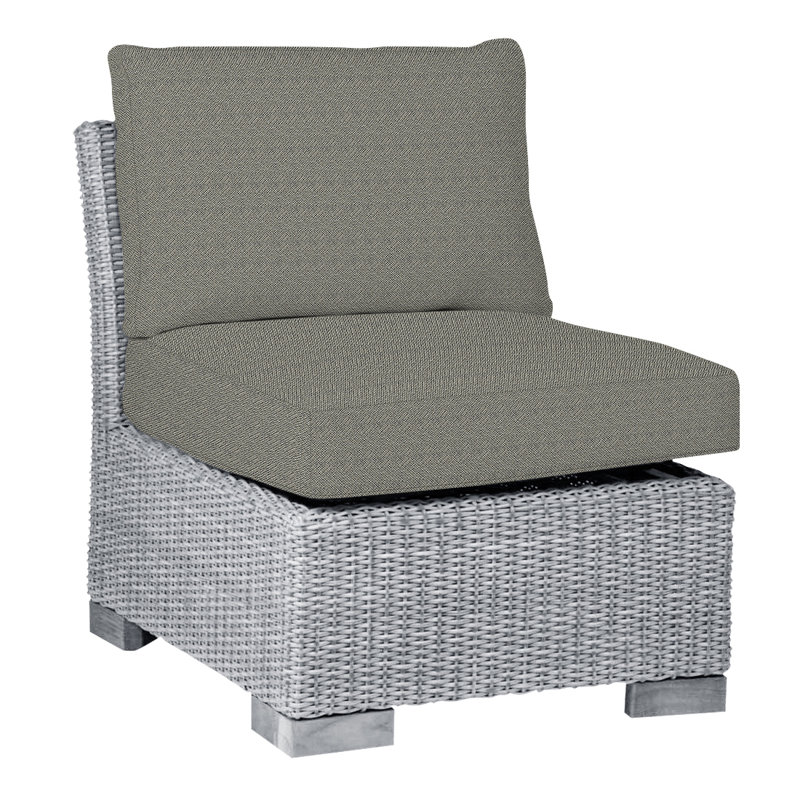 Club Patio Lounge Chair with Cushions, Oyster, No Welt, Intermix Bark