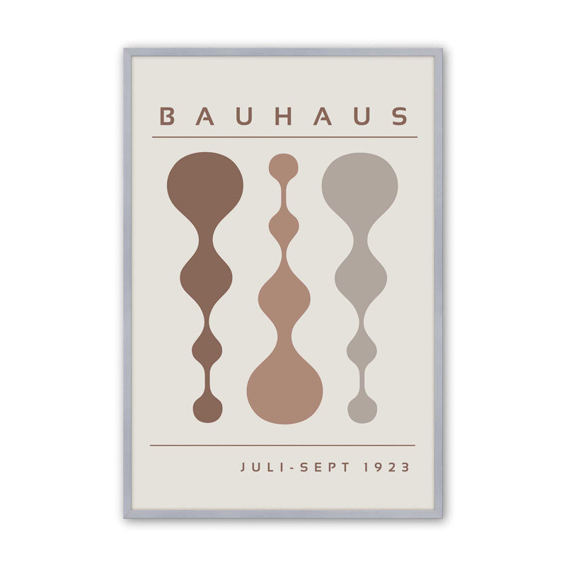 «Brown Retro Bauhaus», affiche I, H 21,25 po x l 17,25 po, Chrome poli
