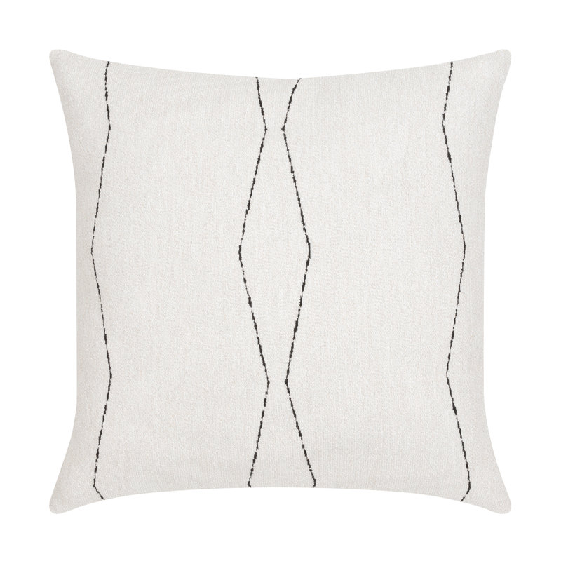 Elevated Square Indoor/Outdoor Pillow Cover & Insert, Ebony, 22"H x 22"W