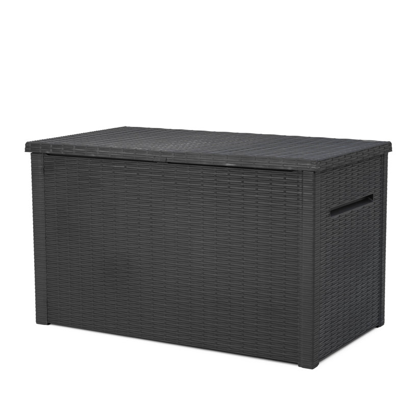 Keter Java 230 Gallon XXL Durable Resin Outdoor Storage Deck Box For Furniture and Supplies, Black