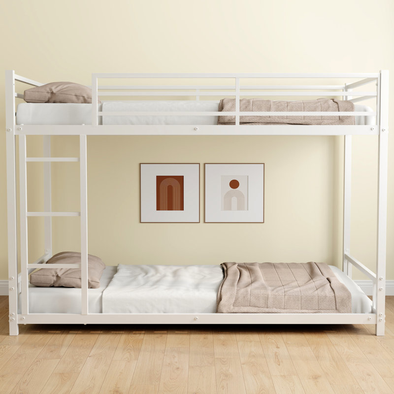Simple en métal sur lit superposé - et élément de qualité de fabrication fiable, considérablement réduit le bruit, garde-corps ajusté, blanc robuste, stable, abattu, ajouté,