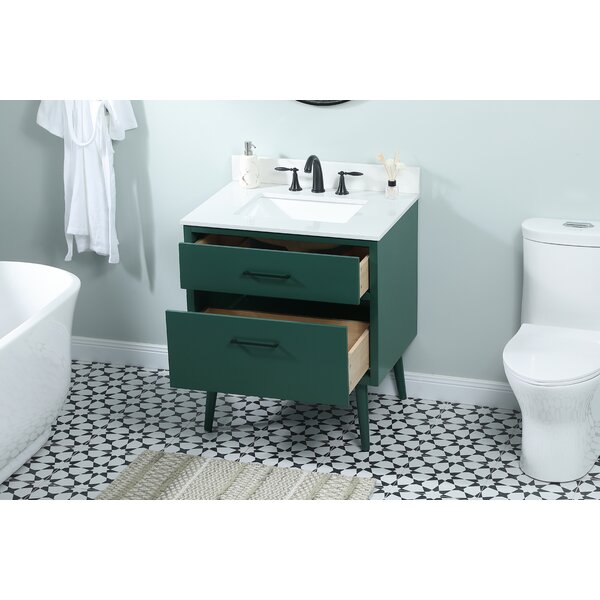 Mercury Row® Burlison 30'' Single Bathroom Vanity with Engineered ...