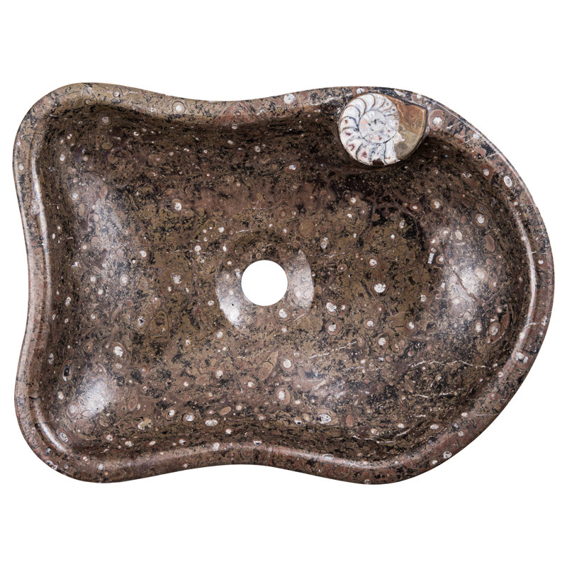 Bloomsbury Market Jarvis 730mm L x 520mm W Polished Brown Stone Specialty Sink