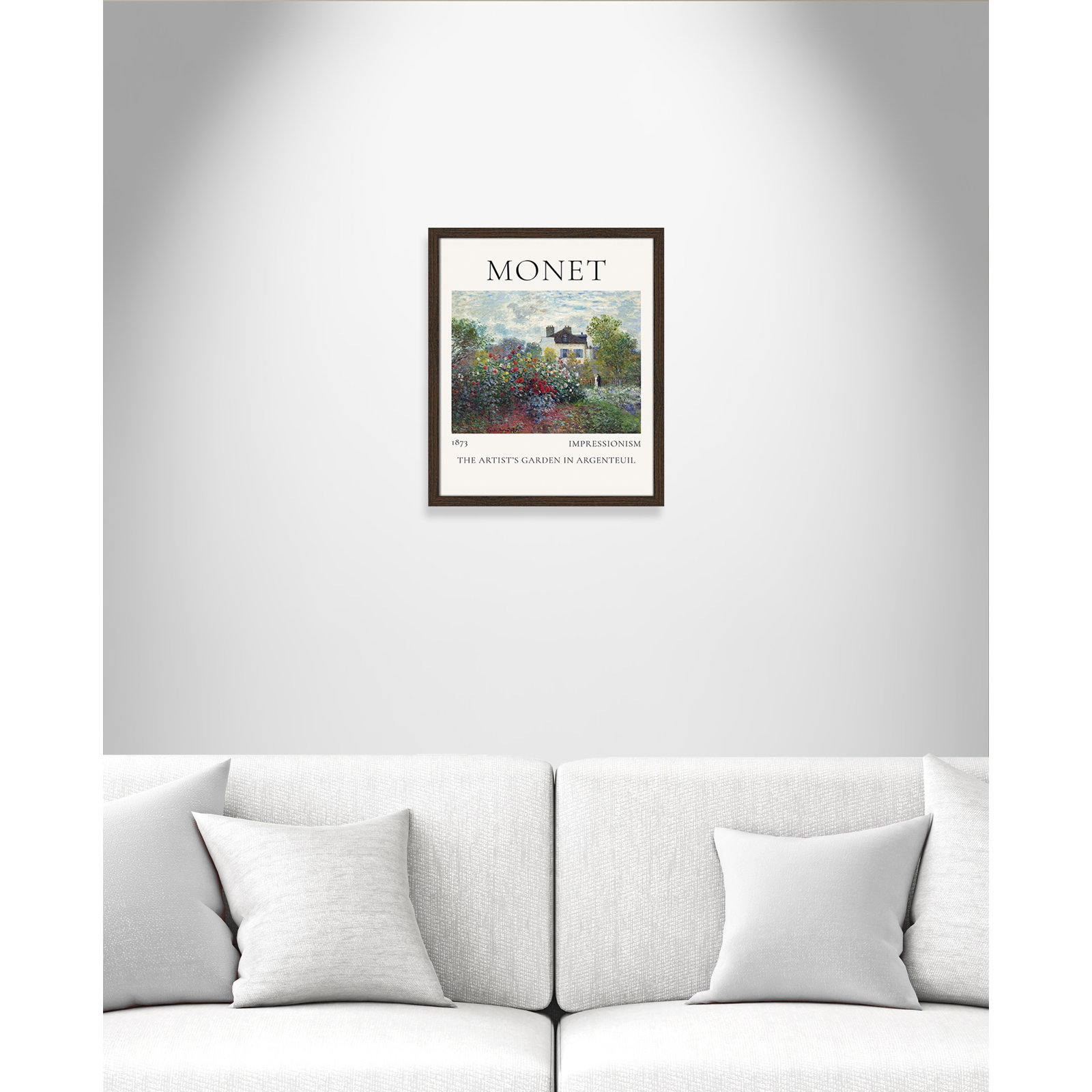 Rocchetto "Artists Garden in Argenteuil" Print, Walnut Single Picture Frame, No, 19" H x 16" W x 0.75" D