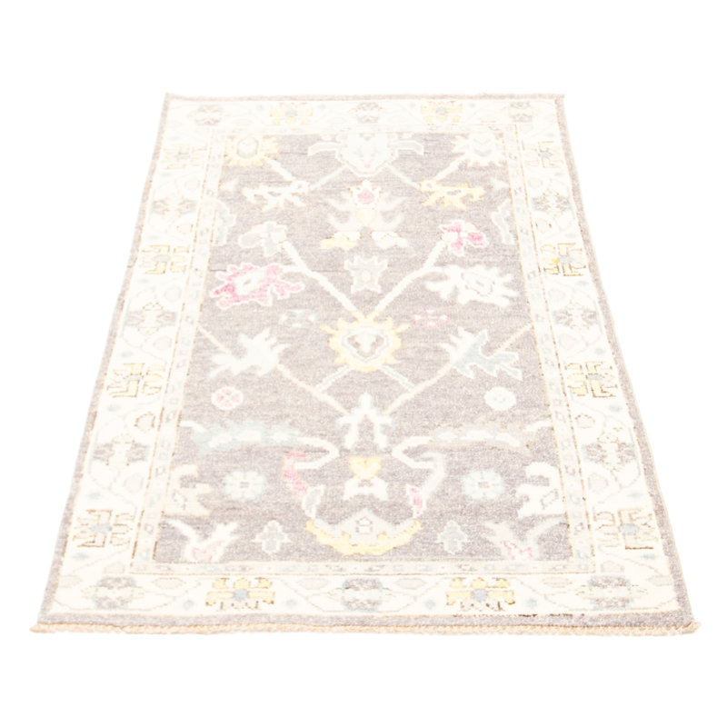 Tapis unique en laine noué à la main gris nouvel âge 3 pi 1 po x 4 pi 10 po Avyay