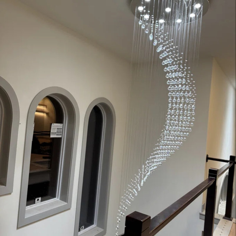 Dimmable 10-Light Geometric Crystal Chandelier