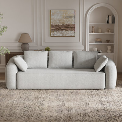 101 Inch Chenille Deep Seat Sofa With Rounded Arms No Assembly Required