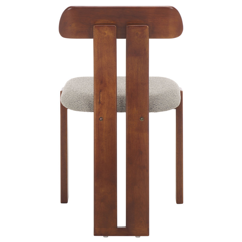 Cayde Boucle Seat Dining Chair, Grey/Walnut