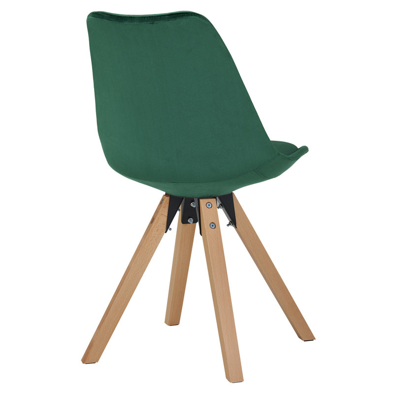 Abeyta 50cm H Velvet Upholstered Side Chair, Green