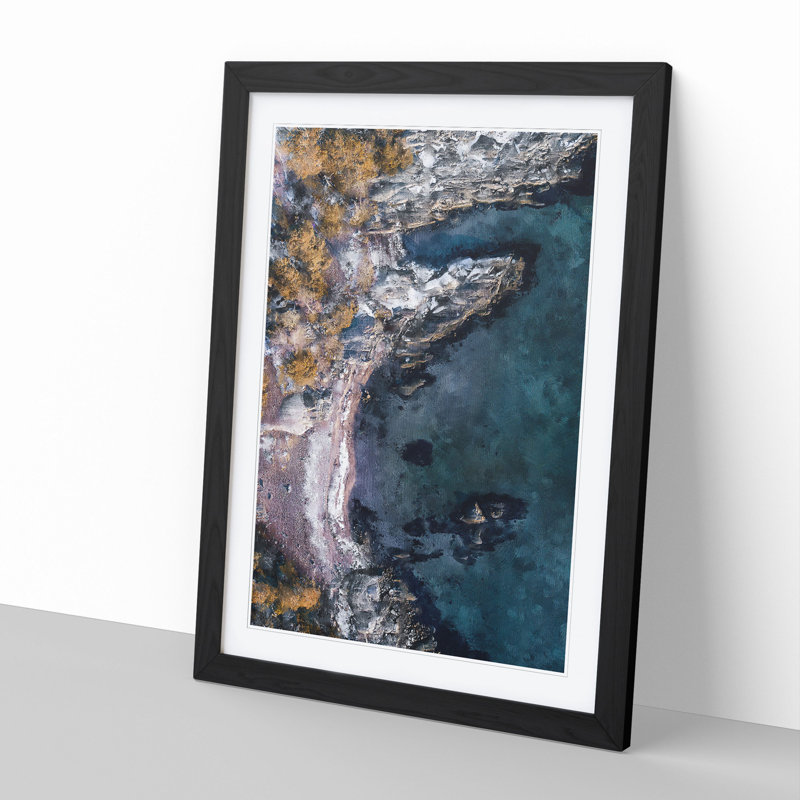 Coastline of Sweden - Picture Frame Graphic Art, Black Framed, 36cm H x 27cm W x 2cm D