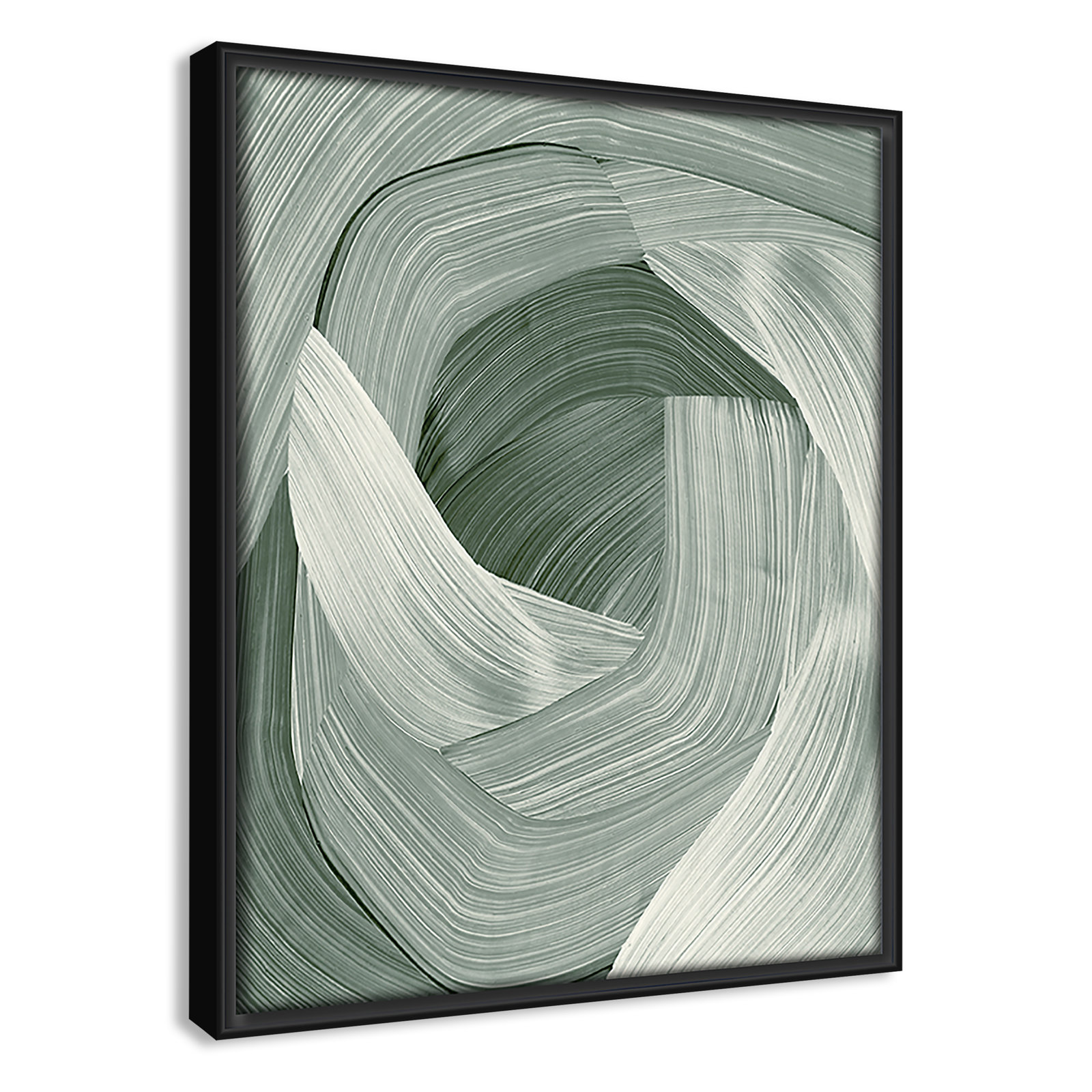 Enriched Emerald - Floater Frame Graphic Art Print on Canvas, 11.5" H x 9.5" W, Black 