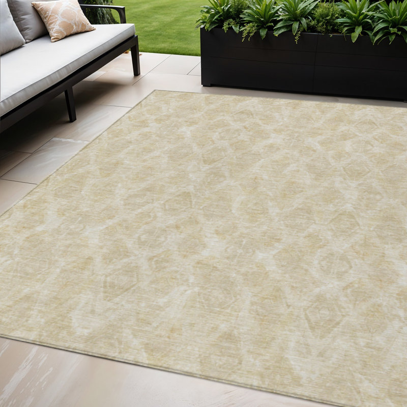 Tapis intérieur / extérieur beige lavable 5 pi x 8 pi taupe