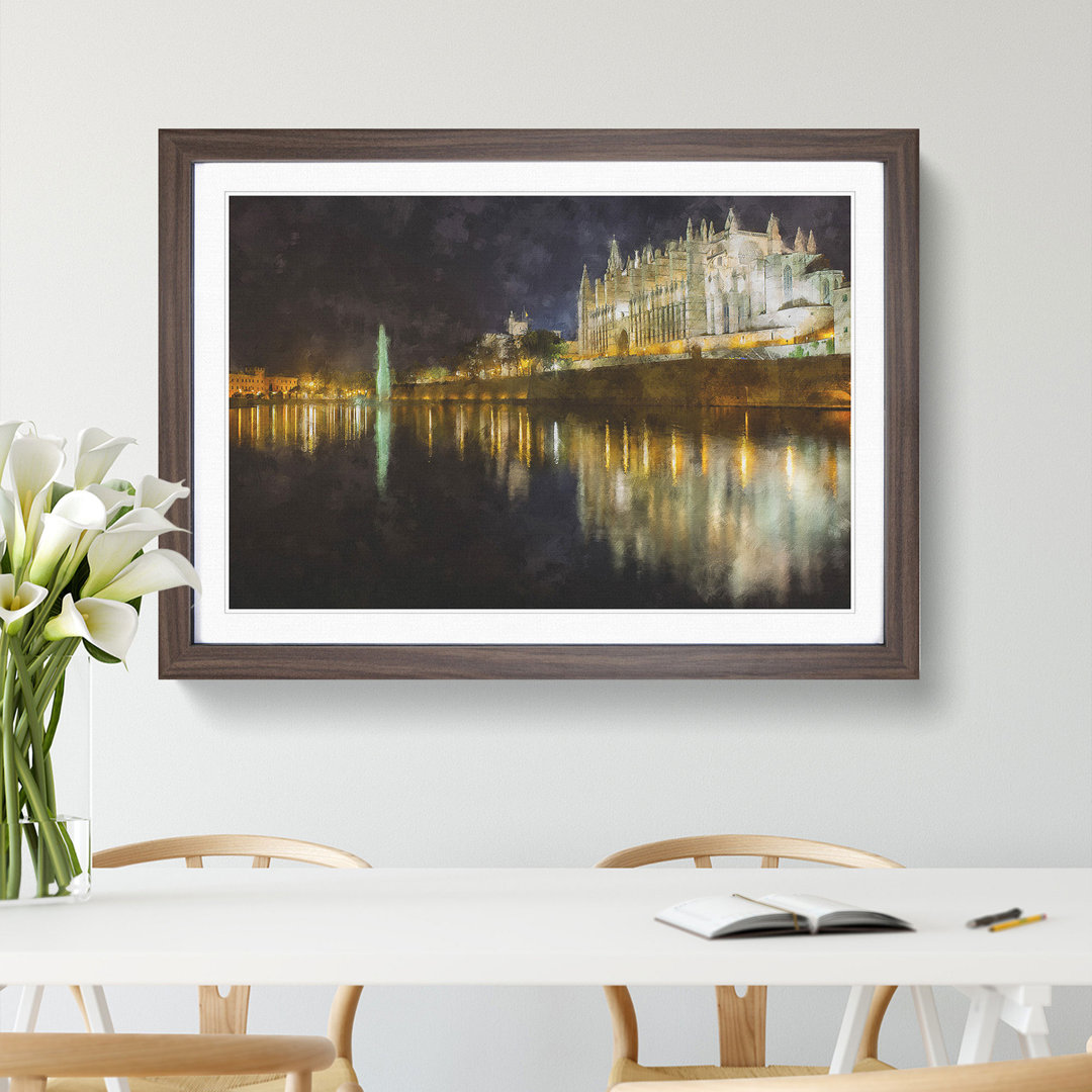 Palma Cathedral in Mallorca Spain - Framed Print