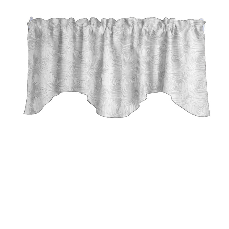 Cantonnière florale festonnée l 58 po, Blanc